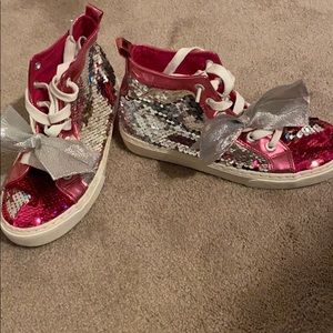 Girl sparkly high top sneakers